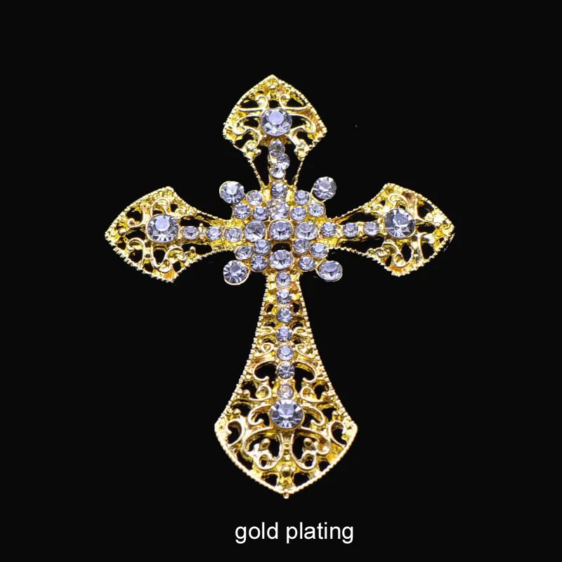 

(S0623)10pcs/lot, 54mmx70mm rhinestone embellishment , flat back,cross shape, silver or gold plating