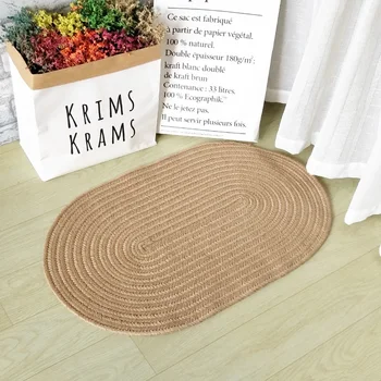 

50x75cm Simple style handmade 100% jute mat rug doormat natural carpet floor mat non-slip eco-friendly rug home decoration