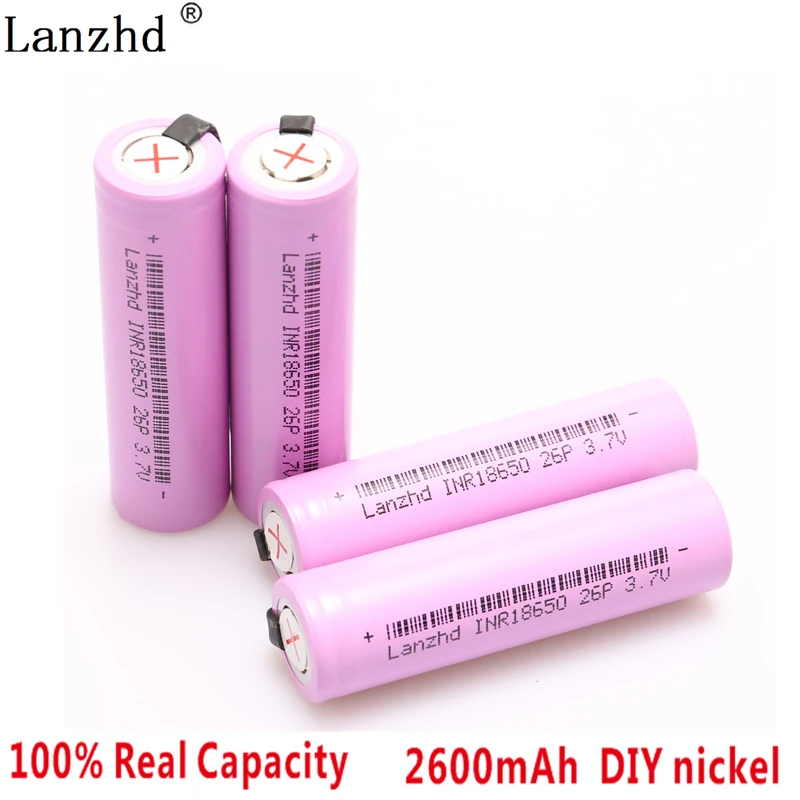 40PCS DIY 18650 Battery INR18650 3.7V Nickel sheets Rechargeable Li ion Batteries 2600mAh for Remote control Tools | Электроника