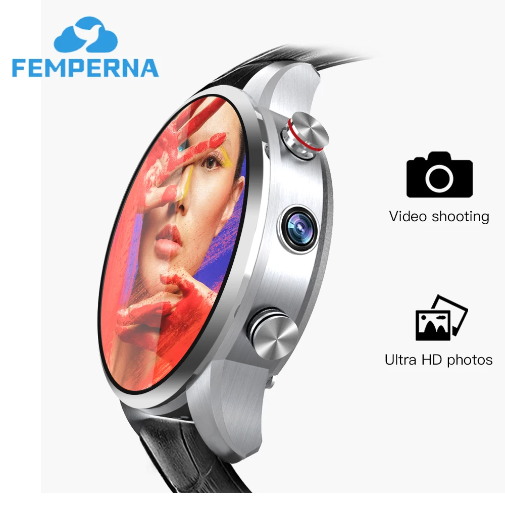 

Femperna LEF3 Smart Watch For Android 7.1 LTE 4G Sim GPS WIFI 2MP Front Camera Heart Rate IP67 Waterproof Smart Watch Men Women