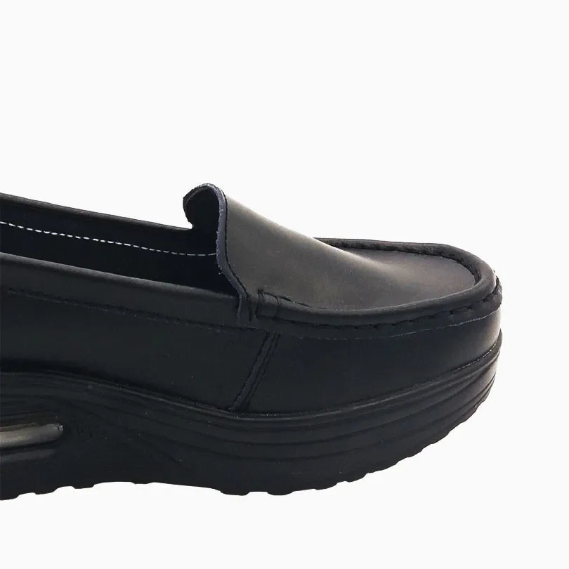 Женские туфли качели из ПУ кожи на танкетке без застежки|slip on|slip on casual shoesslip platform |