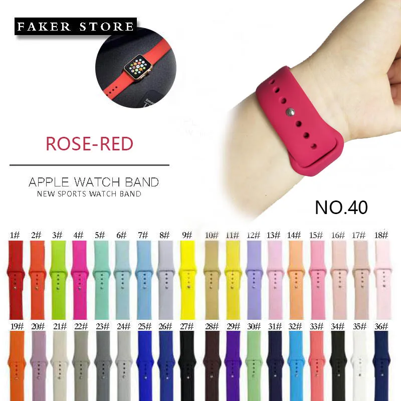 

Colorful Soft Silicone For iWatch Sport Band for Apple Watch Series Replacement Watch Strap for Apple Watch Bands 42mm