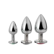 Небольшой, средний, большой Металл Мини Анальный Butt Plug Booty Бусы секс Игрушки Нержавеющая Сталь + Crystal анальный Ювелирные Изделия продукты секса