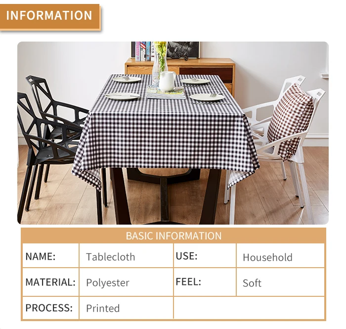 Скатерть, Современная прямоугольная скатерть, черно-белая клетчатая скатерть, украшение для дома, кухни, многофункциональная скатерть, 140*280
