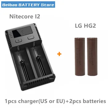 

2pcs For LG INR18650HG2 HG2 18650 3000mah Max 20A IMR 18650 rechargeable battery with Nitecore New I2 Digi battery charger LCD