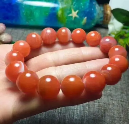 

Natural South Red AgateWomen Beads Bracelet 13-12mm AAA