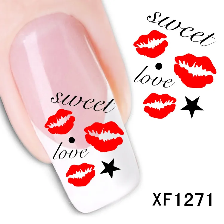 

XF1271 1 Sheet 2016 New Water Transfer Sticker Nail Art Decal Nails Wraps Temporary Tattoos Watermark Nail Tools Manicure Beauty