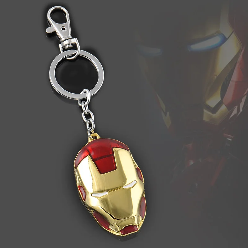 

Fashion Hot The Avengers Super Hero Iron man Pendant Chian Keychain Marvel Metal Key Chain Ring for men women Jewelry gift