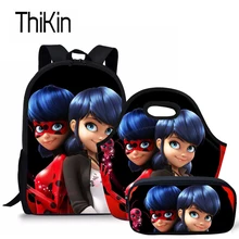 THIKIN 3Pcs/set Children School Bags for Girls Miraculous Ladybug Printed Shoulder Backpack Students Bookbag Teenager Satchel THIKIN 3Pcs/set Children School Bags for Girls Miraculous Ladybug Printed Shoulder Backpack Students Bookbag Teenager Satchel