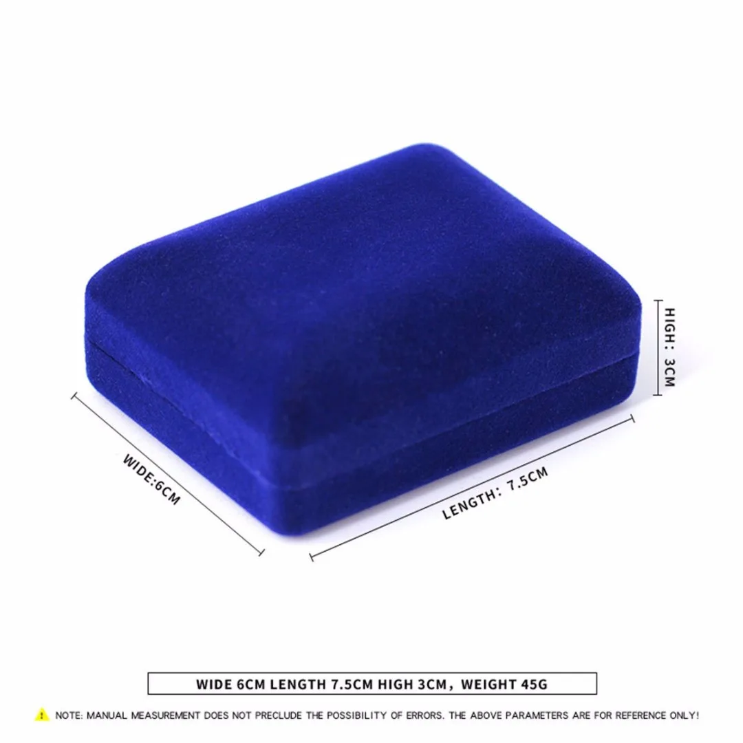 Vintage Blue Velvet Jewelry Box Earrings Ring Necklace Bracelet Display Box Case Storage Gift For  Women Men Wedding Decoration