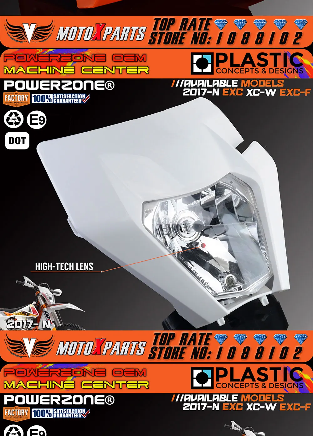 POWERZONE мотоциклетные фары для 18 KTM Headligt EXC XCF SX F SMR эндуро Байк Мотокросс Супермото H4 лампы