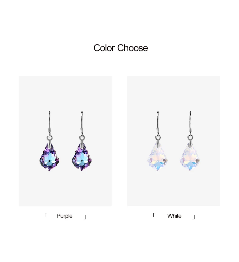 

2019 925 Sterling Silver Women Drop Earrings Crystal from Dangle Earring Water Drop Trendy Earring Wedding Party Gifts for Lady