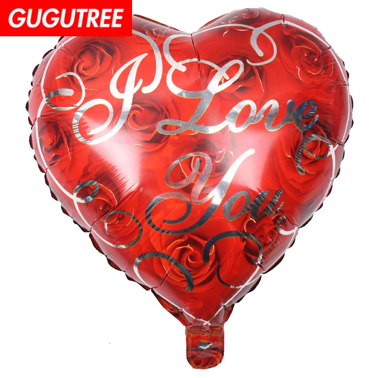 

GUGUTREE PARTY 18inch pink red love heart white foil ballon wedding event christmas halloween festival birthday party HY-304