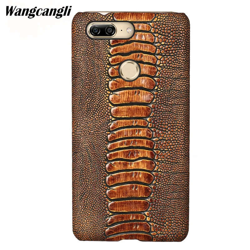 Ostrich foot Texture Genuine leather phone case for Gionee M7 half bag protection M6plus S9 S10 | Мобильные телефоны и