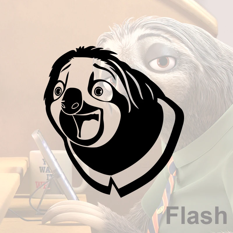 Zootopia Flash laughing Scene vinyl wall sticker sloth home decor wall decal car style diy decals 3D car stickers for laptop