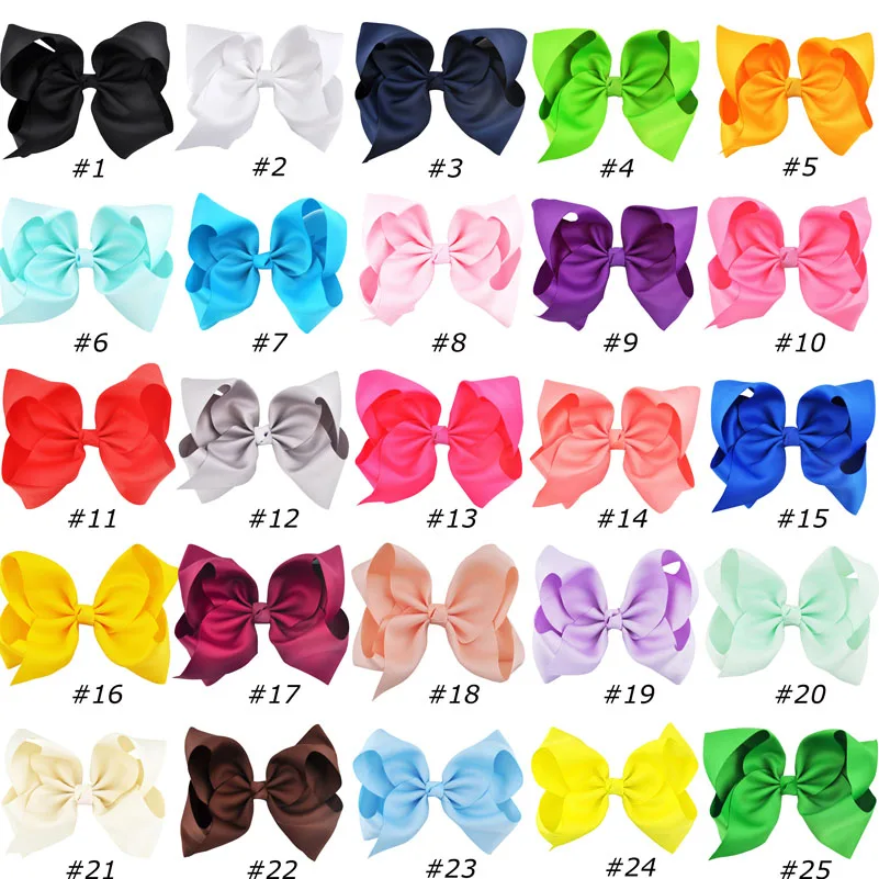 8 inches Large Ribbon Hair Bows With Alligator Clips For Big Girls Kids 12