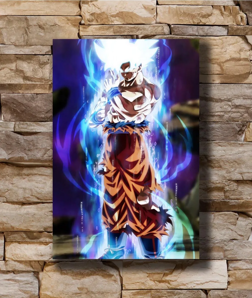 

Art Poster New Dragon Ball Super Goku Ultra Instinct Mastered Light Canvas Wall 14x21 20x30 24x36In N712