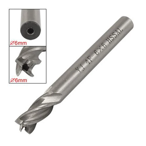 

Straight Shank 6mm Cutting Dia 4 Flutes Milling Cutter End Mill