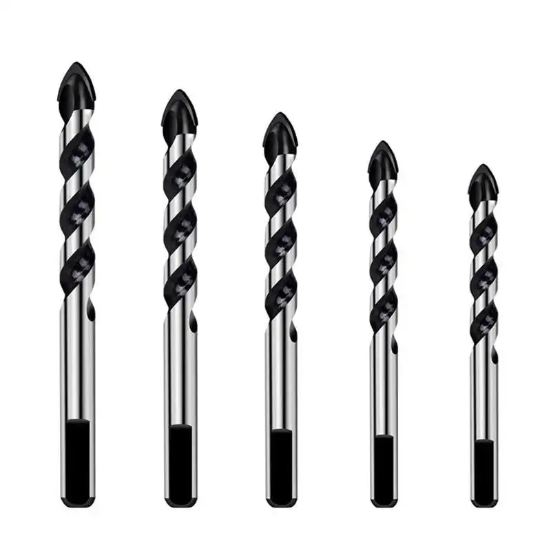 5 Pieces Multi-Material Tungsten Carbide Drill Bit Set for Porcelain Ceramic Tile Concrete Brick Glass Plastic Masonry and Woo |