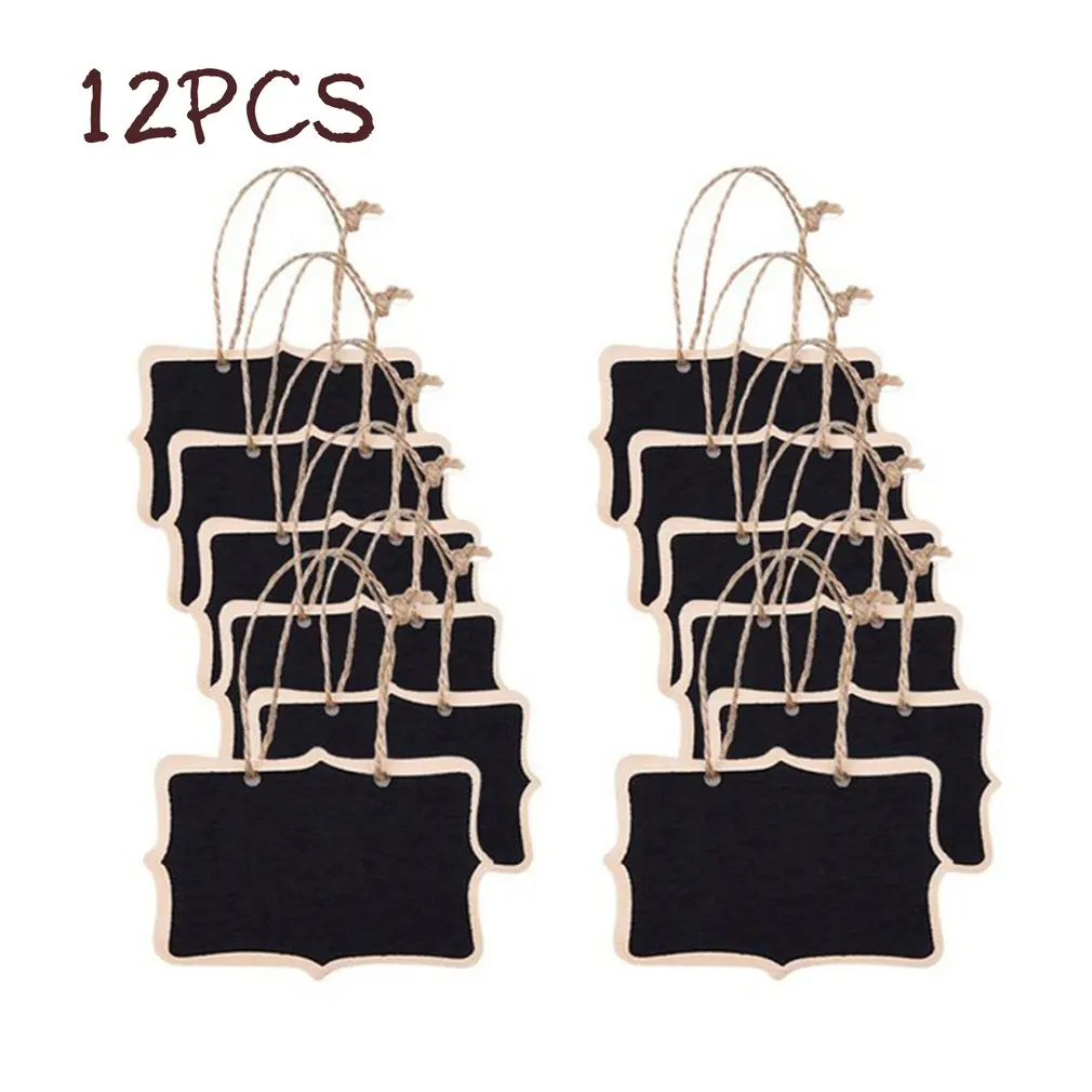 

12pcs Wooden Crafts Environmental Protection Creative Small Blackboard Seat Card Home Decoration Wedding Decoration Gift