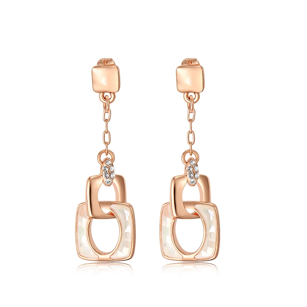 

Viennois Fashion Jewelry Rose Gold Color Dangle Earrings Austrian Rhinestone Sea Shell Pieces Earrings for Women Accessories