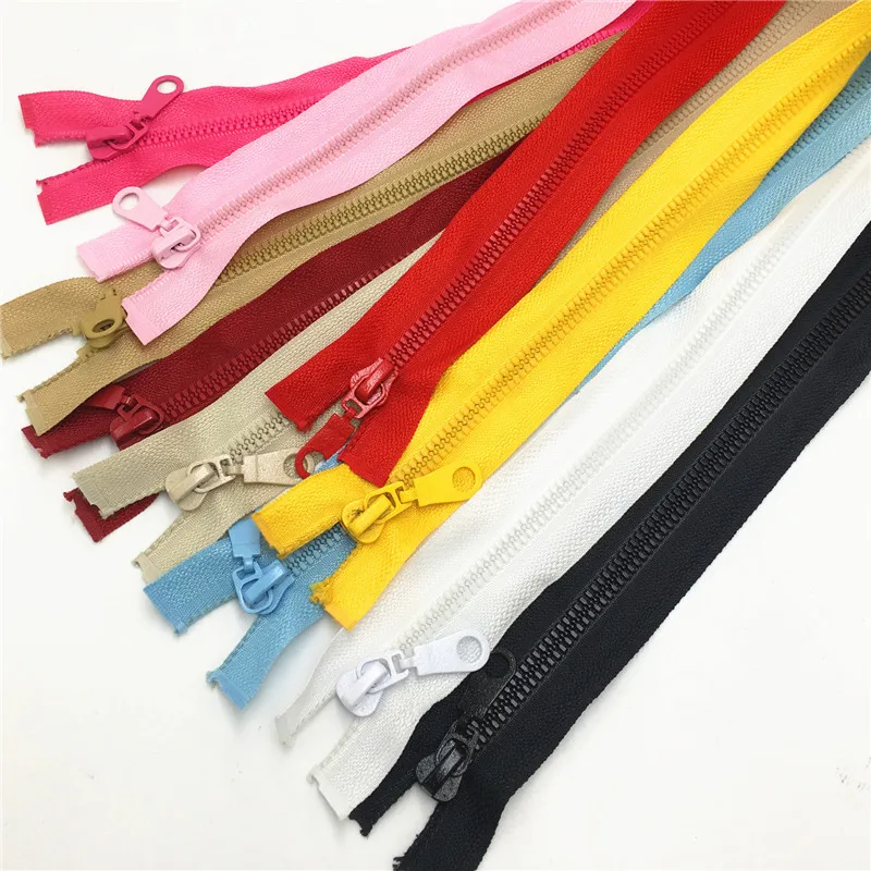 

Alipress 10Pcs 5# 50/60/70/80CM Open End Resin Zippers For DIY Sewing Coat Jacket Tailor Tools 10 Colors Available