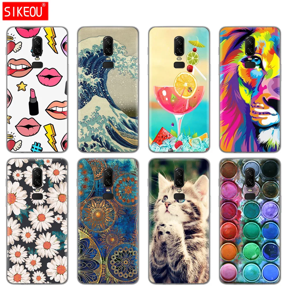 

case for oneplus 6 case cover for one plus 6 cover case Coque etui for oneplus6 case lion tiger tpu sillicone Clear full 360
