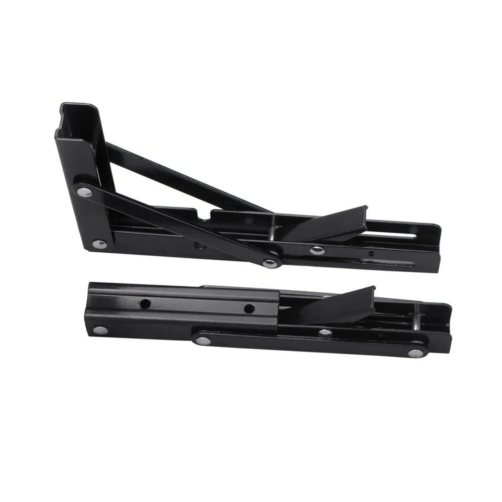 

2 Pieces Black Paint Stainless Steel Table Bracket Wall Mounted Folding Shelf Bench Seat Bracket QP2