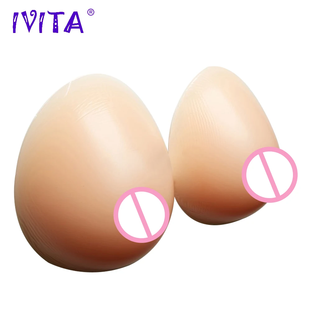 IVITA 1600g Waterdrop Silicone Breast Forms Crossdresser Transvestism Chest Enhancer 1 Pair Fake Boobs Mastectomy Drag Queen Bra