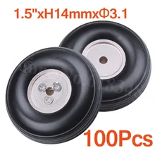 100 шт. 1," /38 мм небольшие резиновые колесики алюминиевая ступица толщина ядра: 14 мм ось отверстие: 3,1 мм RC самолет запасные части