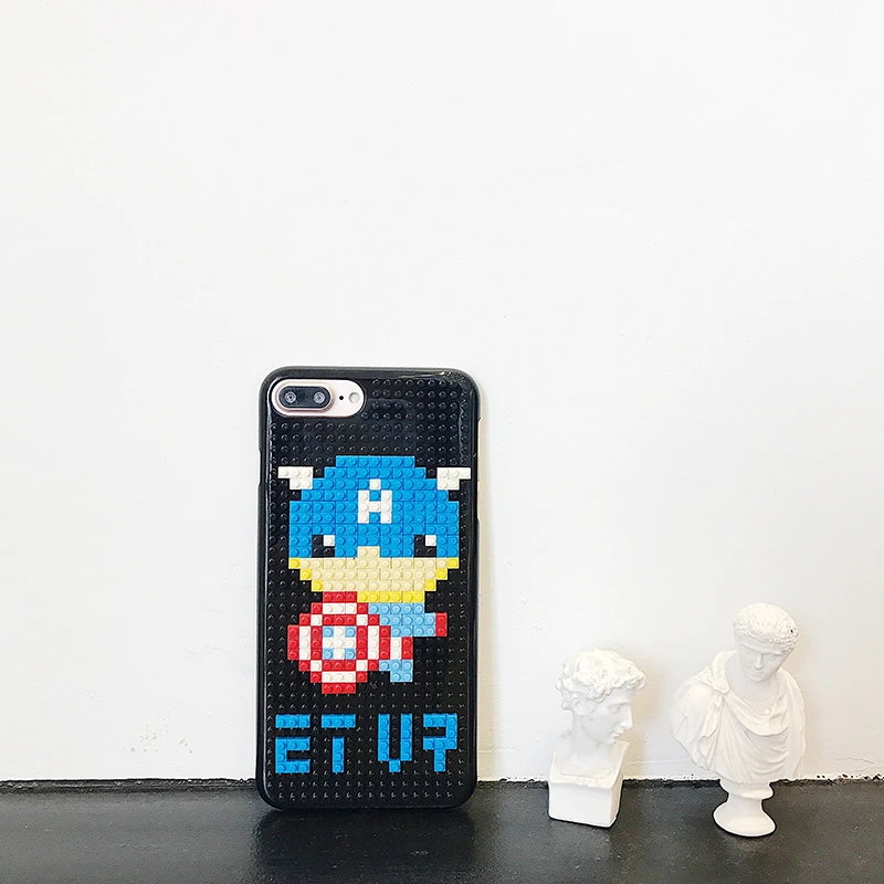 Чехол для телефона Super Hero Puzzle чехол iPhone 7 Lego DIY блоки мозаика XR XS MAX X 6 6s 8 Plus
