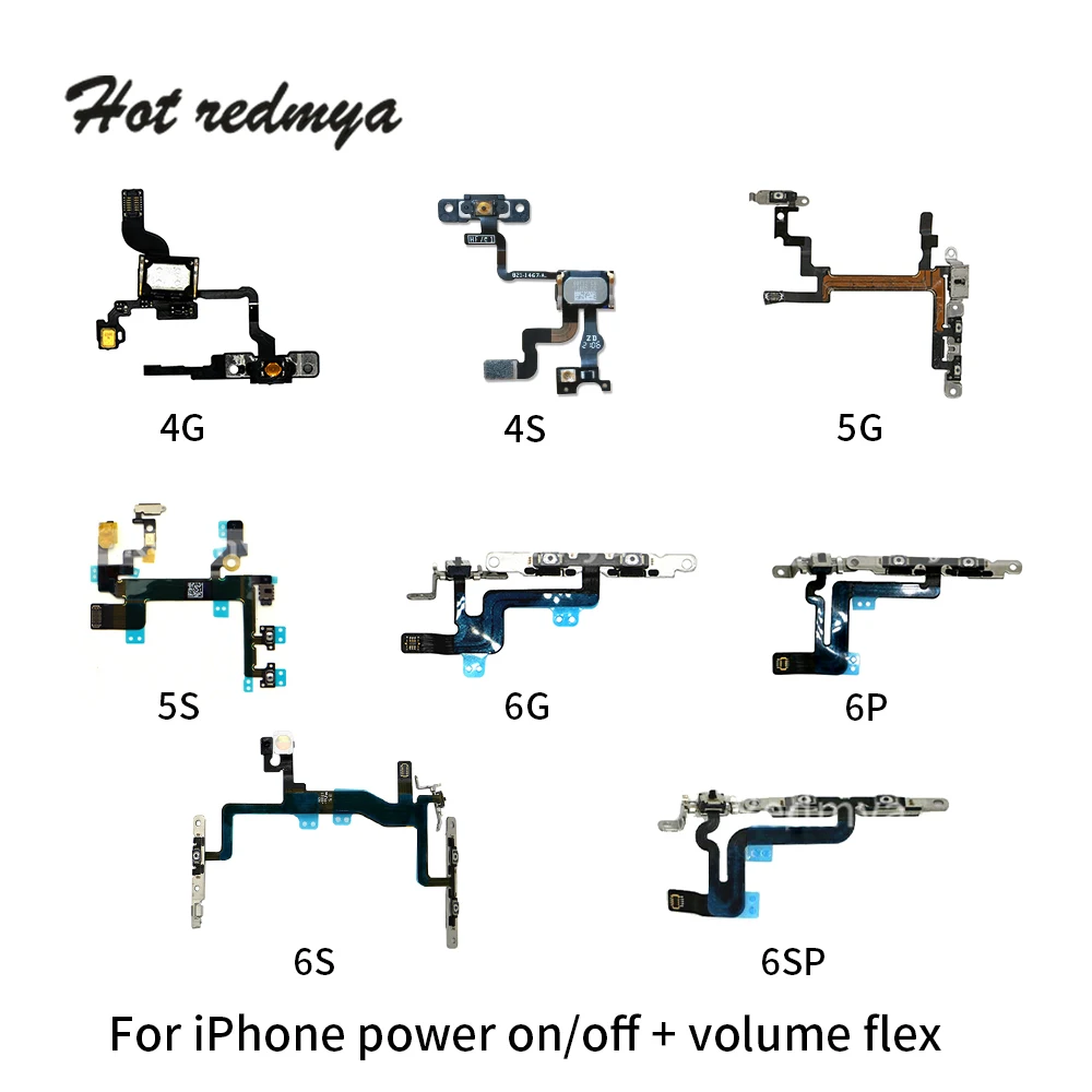 

Volume Button Flex Cable power on off volume control button For iPhone 4 4G 4S 5 5G 5S 6 6G 6 Plus 6S 6S Plus Replacement Parts