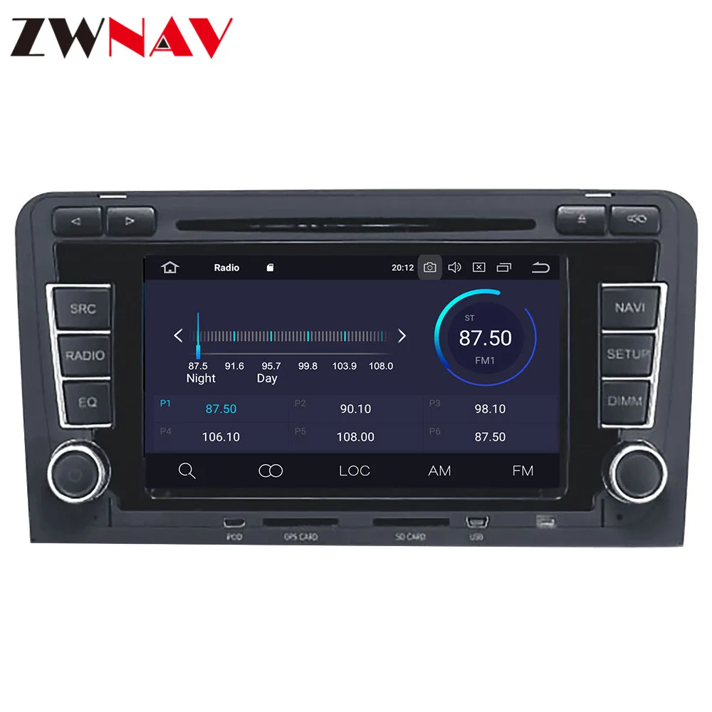 Best ZWNAV Android 9.0 Car DVD Player For Audi A3 S3 2003-2012 Android Radio Ibiza GPS with Mirroring link RDS Free 8G Map Card 4