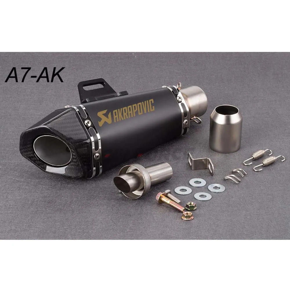 Общие Мотоцикл выхлопная труба akrapovic изменение глушитель выхлопной трубы скутер, питбайк внедорожные Мотокросс для R6 FZ8 DUKE390 DUKE 390 R25 - Цвет: A7-AK