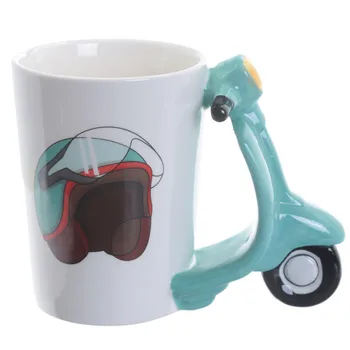 

3D Motorcycle Moto Shape Speed King Design Retro Scooter Mug Arm Mug Autocycle Coffee Cup Tea Milk Juice Mug Gift