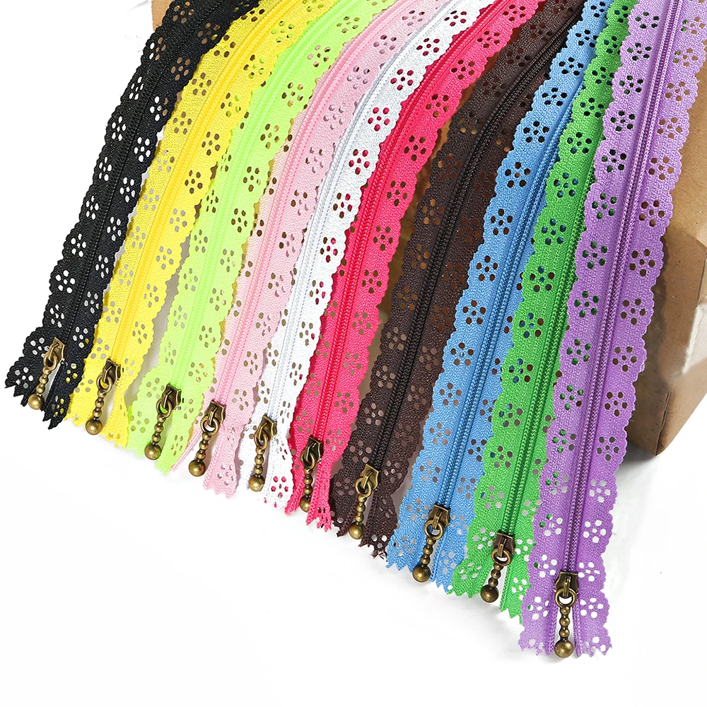 

10Pcs 3# Pendant Lace 20cm/25cm/35cm Nylon Lace Coil Zippers Sewing Tailoring Garment Handcraft DIY Accessories Random Color