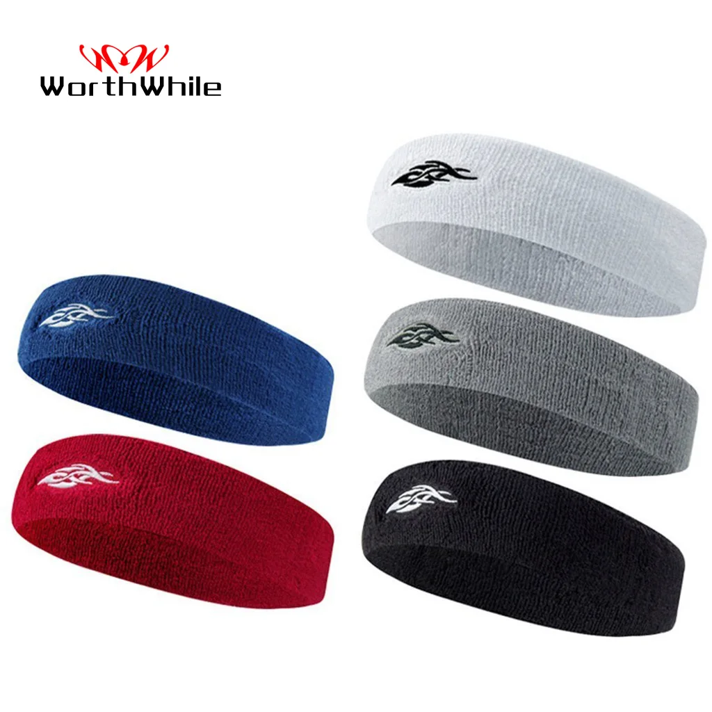 

WorthWhile Cotton Elastic Sweatband Basketball Sports Headband Women Men Gym Fitness Sweat Hair Band Volleyball Tennis Running