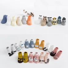 Cheap AiKway 3 Pairs /Lot Super Value Combination! Baby Socks Cartoon Cotton Non-slip Socks Soft Newborn Boy Girl Infant toddler socks