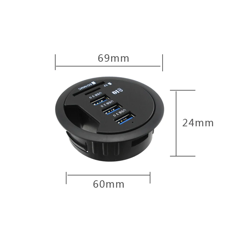 Esloth Настольный ПК Hol 69*60*24 мм USB 3 0 + концентратор постоянного тока расширительный