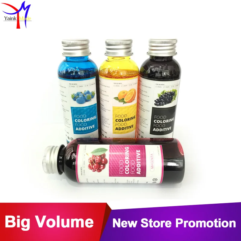 100ml 4 colors Edible ink for HP 364 564 178 Printer cartridge refill