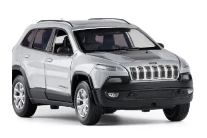 1:32 Jeep Grand Cherokee SUV литая модель легкосплавных автомобилей модель игрушки оттягивающийся звуковой светильник автомобиль игрушка Черный Красный Серебряный для детей подарки на день рождения - Цвет: Серебристый