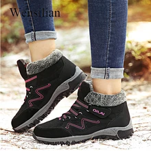 Зимние сапоги; женские плюшевые зимние сапоги; женские ботильоны; женская теплая обувь с круглым носком; большие размеры; женские ботинки; ; Botas Mujer