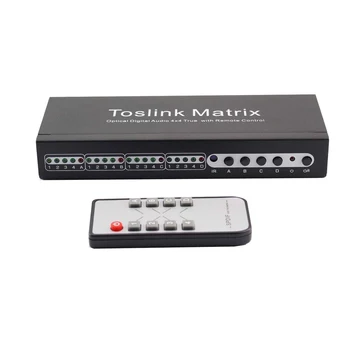 

Toslink Matrix SPDIF Digital Optical Audio True Matrix 4x4 Switch Switcher Splitter 4 In 4 Out Video Converter Remote Control