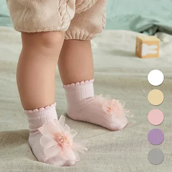 

Newborn Toddlers Girls Big Bow Knee High Soft Cotton Lace Baby Socks Kids Dropshipping Baby Socks