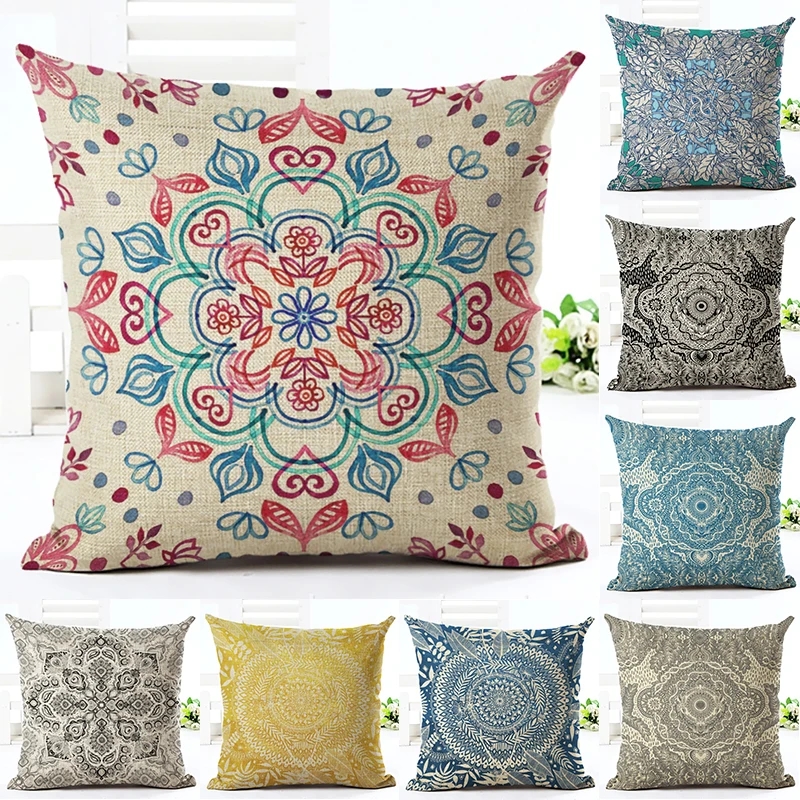 2017new Arrived Western Style Pattern Printed Linen Square Chair