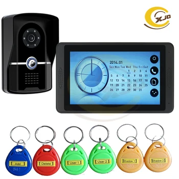 

XJQ New Wired/WiFi Home 7'' Color RFID Card Video Doorbell Monitor Intercom With Outdoor Camera Door Phone Intercom System