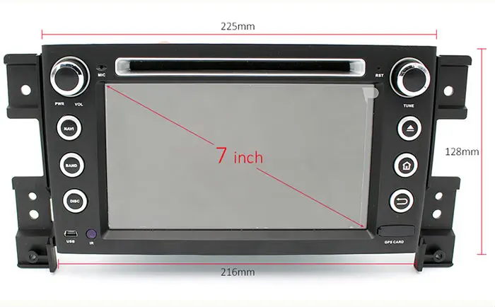 Cheap 7inch two din car audio multimedia player for suzuki vitara 2007-2011 with android 9.0 system octa core 4+64GB wifi gps navi 12