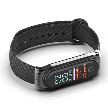 

New 12 Colors Carbon Fiber Strap for Xiaomi Mi Band 4/3 Smart Bracelet Band Wristband Mi Band 4 Strap with Metal Case Frame