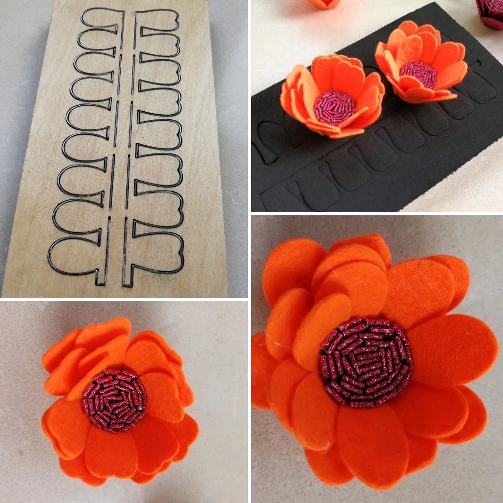 Buy 3D flower scrapbooking die cutter fabric felt