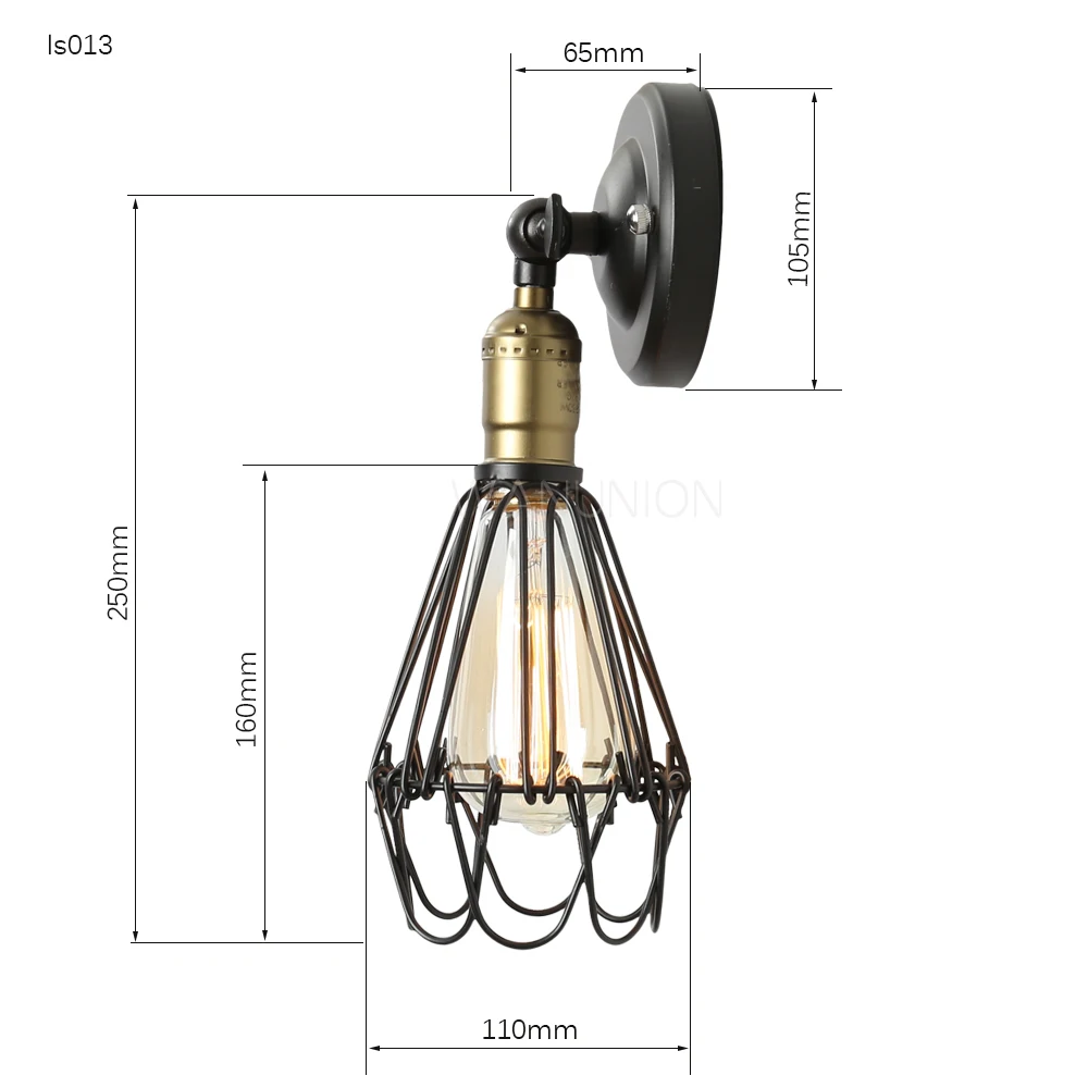 

Retro Vintage Edison Pendant Light Bulb Iron Guard Wire Cage Ceiling Hanging Light Fitting Bar Cafe Lampshade DIY Lamp Base
